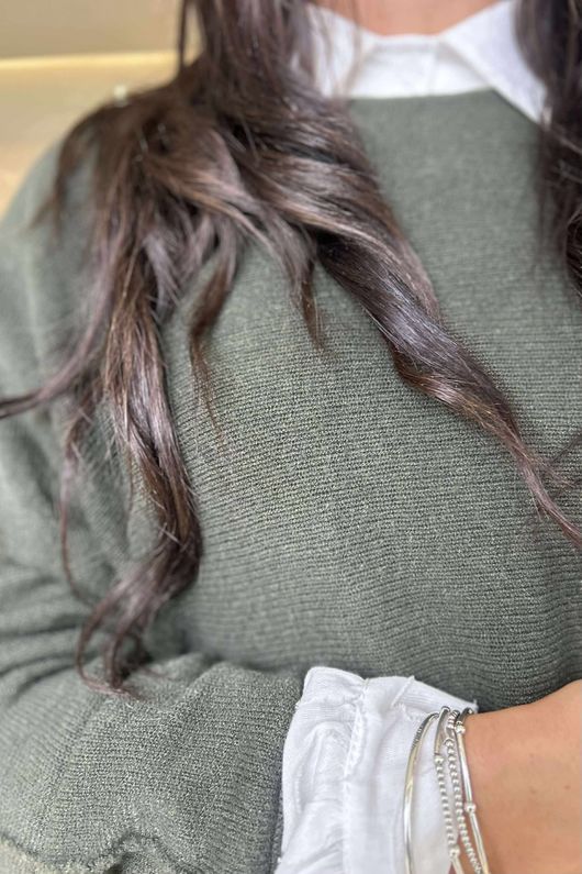 Conrad Oversized Boxy Knit Deep Khaki